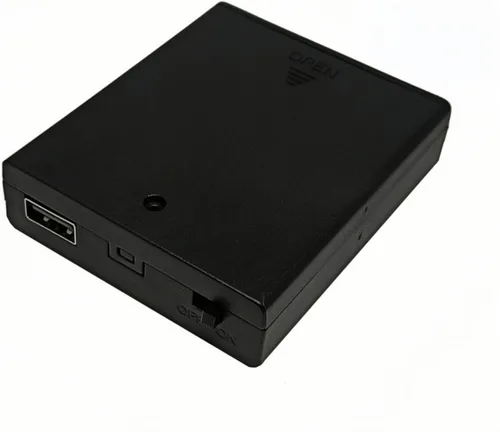 Vista 7 de Decorit Soporte para caja de batería, USB hembra Socket 4 AA estuche de batería con interruptor, adaptador para luz LED USB de 5 V, tira, cadena