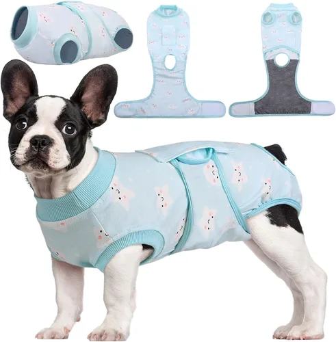 Vista 19 de Kuoser - Traje de recuperación posterior a la cirugía para perros y gatos, camisa profesional y vendaje de heridas abdominales, reemplaza collar