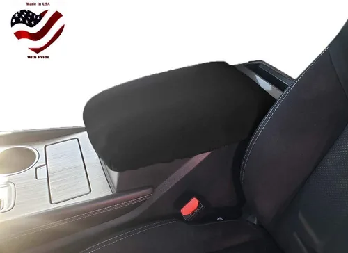 Vista 3 de Fabricado en Estados Unidos diseñado para Nissan Murano 2015-2024 Protector de cubierta de consola central de forro polar para reposabrazos Neo Negro