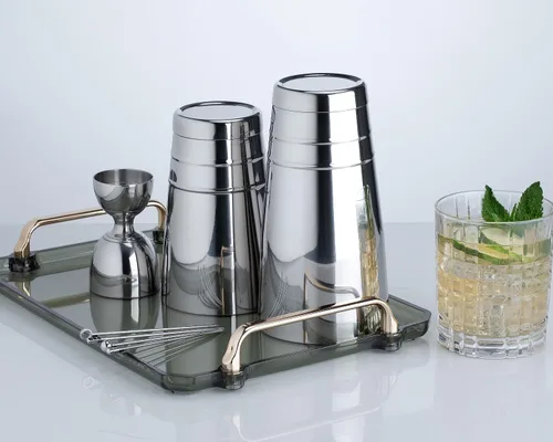 Vista 4 de Bell Jigger - Herramienta de barra de acero inoxidable con marcas de medición de 0.5 onzas, 1 oz, 1.5 onzas y 2 onzas, acabado pulido espejo, un
