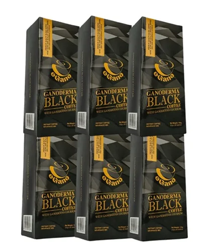 Vista 10 de 2 cajas de café instantáneo eGano Premium Ganoderma Black Coffee con extracto de Ganoderma Lucidum (0.12 oz x 30 bolsitas / caja)