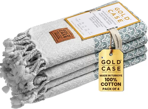 Vista 40 de Gold CASE - Juego de 4 Toallas de Mano Turcas para Baño, 20 x 40 pulgadas, Toallas de Baño 100% Algodón, Toalla Pequeña de Cocina Aphrodite