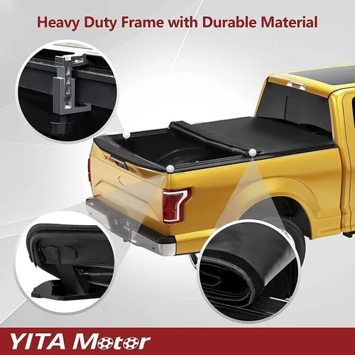 Vista 4 de YITAMOTOR - Funda suave enrollable para tonneau de camioneta de 5 pies, compatible con Nissan Frontier 2005-2025 (NO México), plataforma Fleetside