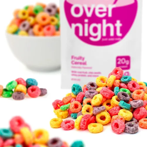 Vista 5 de Oats Overnight Fruity Cereal - Avena durante la noche con 0.71 onzas de proteína, batido de proteína de desayuno alto en fibra, avena sin gluten