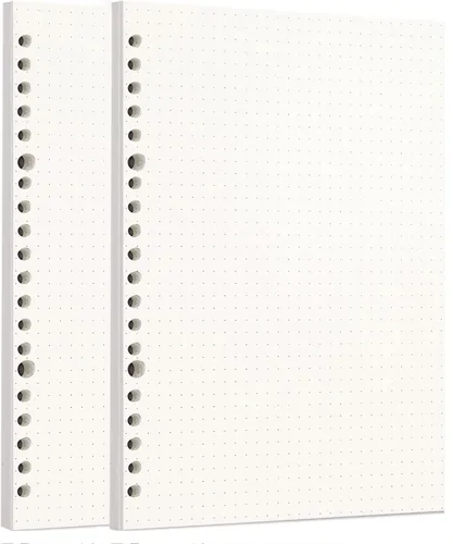Vista 61 de Zelten 1 paquete A5 de 80 hojas/160 páginas 4 en 1 rayado cuadrado punteado en blanco hojas sueltas perforadas papel de repuesto de papel