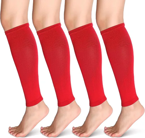 Vista 7 de 4 Pairs Leg Sleeves to Accompany Grip Socks Calf Compression for Soccer, Football, Basketball, Match Your Team Kit