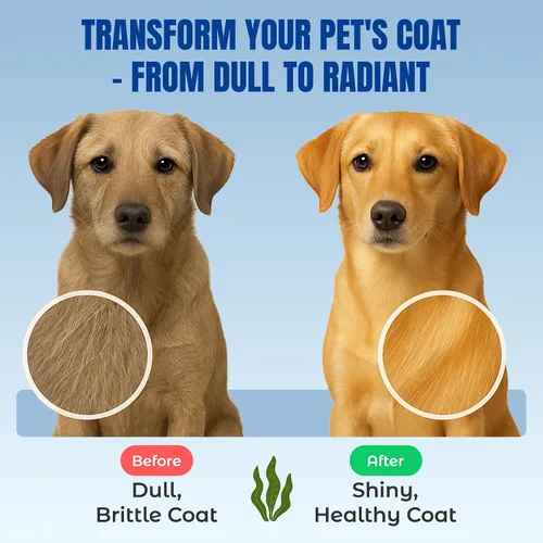 Vista 2 de Life Line - Suplemento orgánico de algas oceánicas para perros, gatos, caballos y ganado Fuente natural de yodo para la piel, pelaje brillante