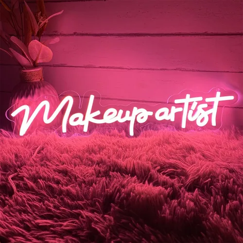 Vista 5 de Letrero de neón para artista de maquillaje para spa, sala de belleza, cejas de uñas, decoración LED de arte de pared para tiendas de negocios