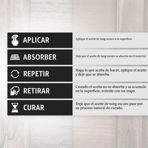 Vista 5 de Real Milk Paint, Aceite Dark Tung para acabado de madera, tablas de cortar, muebles de exterior, bloques de carnicero, pisos de madera, grado