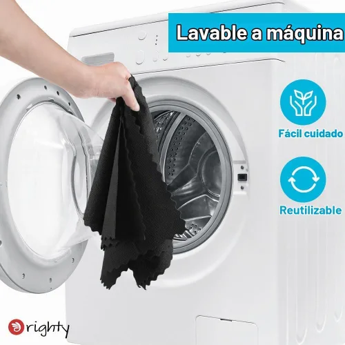 Vista 6 de Orighty Paño de Limpieza de Microfibra Negro, Paquete de 150 Unidades de Suministros de Limpieza Altamente Absorbentes, Trapos de Limpieza de Cocina