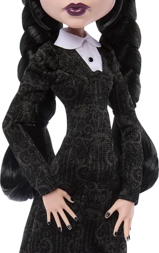 Vista 5 de Monster High x Muñeca Wednesday Addams en vestido negro
