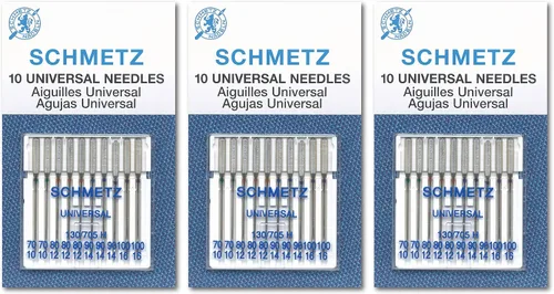 Vista 4 de 20 agujas universales Schmetz para máquina de coser, varios tamaños, 2 tarjetas