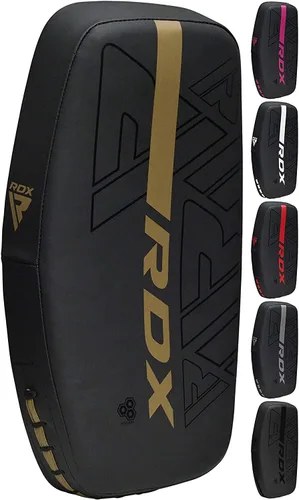 Vista 10 de RDX Almohadillas Tailandesas Curvas Kickboxing Muay Thai con Mango de Agarre Sólido, Cuero de Piel Maya KARA Escudo de Golpes para Rodillas, Codos