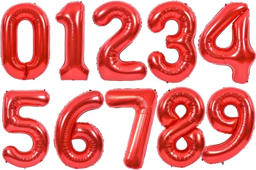 Vista 33 de TONIFUL Globos grandes de 50 pulgadas con números dorados del 0 al 9, globo digital grande de Mylar número 8 digital ocho para fiestas