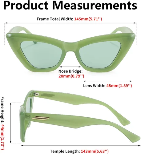 Vista 7 de FEISEDY Gafas de sol vintage pequeñas de ojo de gato para mujer, gafas cuadradas retro Cateye B2869