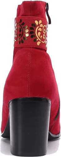 Vista 4 de Botas de vestir de fiesta para hombre, botas Chelsea de cuero genuino con bordado de moda, botas vaqueras occidentales, botas formales