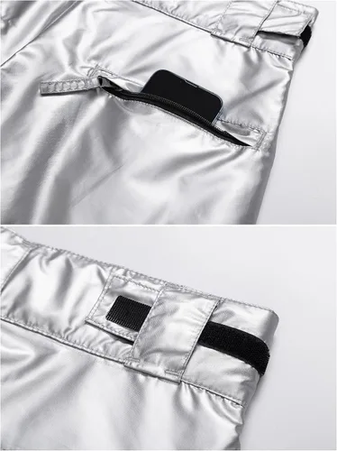 Vista 6 de CREATMO US Pantalones de nieve para mujer, baberos de esquí, impermeables, aislados, invierno y snowboard