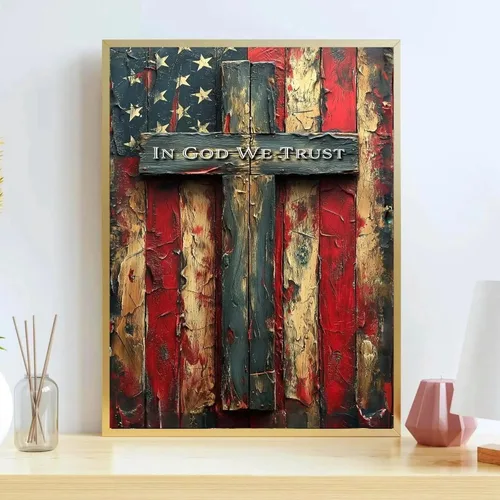 Vista 3 de koemhxb Kit de pintura por números de bandera estadounidense para adultos, pintura patriótica por números, kits de pintura cruzada para adultos por
