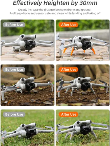Vista 5 de Tren de aterrizaje extendido para DJI Mini 4 Pro, pata de araña de aterrizaje plegable compatible con accesorios Mavic Mini 4 Pro, gris