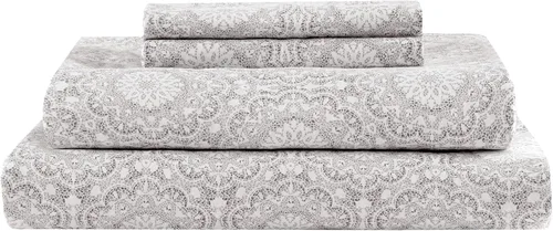 Vista 27 de Comfort Spaces Juego de sábanas 100% algodón transpirable, ligero, suave con bolsillo elástico de 14 pulgadas que se adapta a colchones de hasta 16