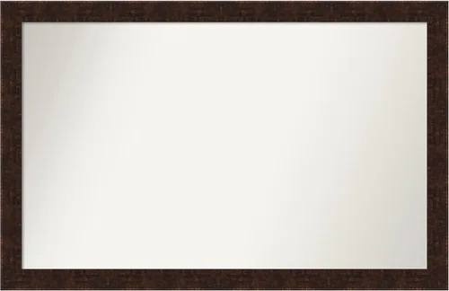Vista 72 de Amanti Art Espejo de baño de bronce para sobre fregadero, 24 x 24 pulgadas, espejo de tocador cuadrado estrecho de bronce Manhattan, marco de madera