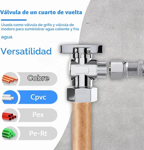 Vista 6 de VINTEX Kit de fontanería de conector de inodoro, válvula completa de inodoro con manguera de conector de inodoro de acero inoxidable de 12 pulgadas