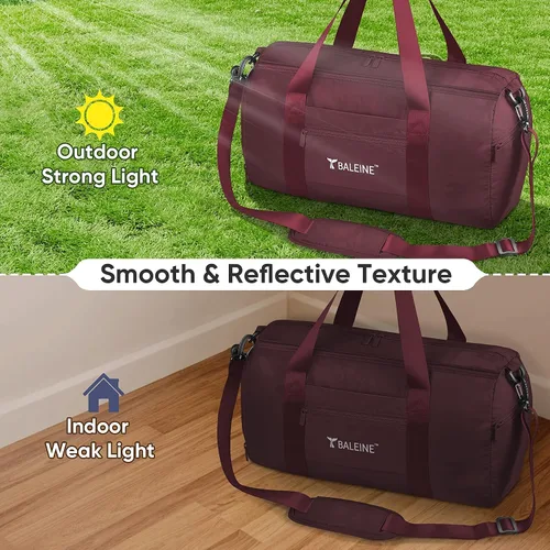 Vista 8 de BALEINE bolso de gimnasio para mujeres y hombres, pequeño bolso de lona impermeable y ligero para deportes, gimnasios y escapadas de fin de semana