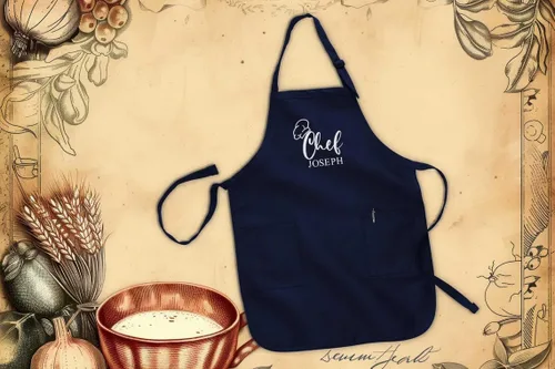 Vista 4 de Delantal bordado personalizado con nombre o logotipo personalizado - Delantales personalizados para hombres y mujeres, chef, cocina, parrilla