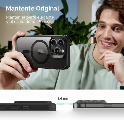 Vista 8 de ESR Funda para iPhone 15 Pro, compatible con MagSafe, protección de grado militar, resistente al amarillamiento, parte trasera resistente a
