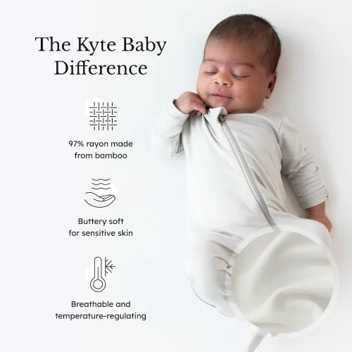 Vista 58 de KYTE BABY Pies unisex con cierre de cremallera, rayón hecho de bambú, 0-24 meses