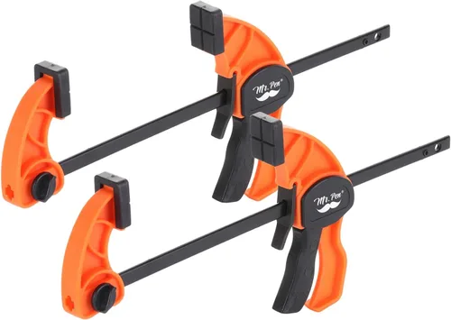Vista 7 de Mr. Pen - Abrazaderas de barra para carpintería, 4", paquete de 2, azul Abrazaderas de agarre rápido para carpintería