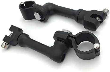 Vista 6 de XKMT-Kit de montaje de clavijas de carretera ajustables en ángulo largo negro compatible con bicicleta con tubo de marco de protector de motor