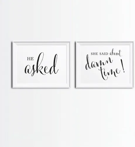 Vista 88 de Andaz Press Letreros de fiesta de boda, impresión formal en blanco y negro, 8.5 x 11 pulgadas, suite de novia, vestidor, paquete de 2