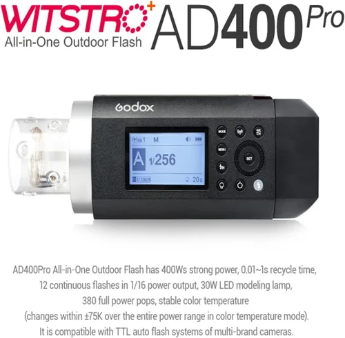 Vista 2 de Godox AD400Pro Witstro - Flash para exteriores todo en uno