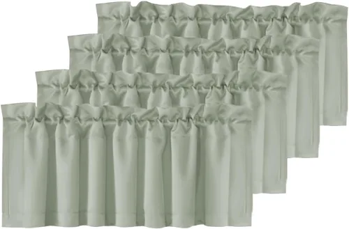 Vista 43 de H.VERSAILTEX - Cenefa térmica para ventana con dobladillo para barra, para oscurecer las habitaciones; ideales para la cocina, 52” x 18” Gris paloma