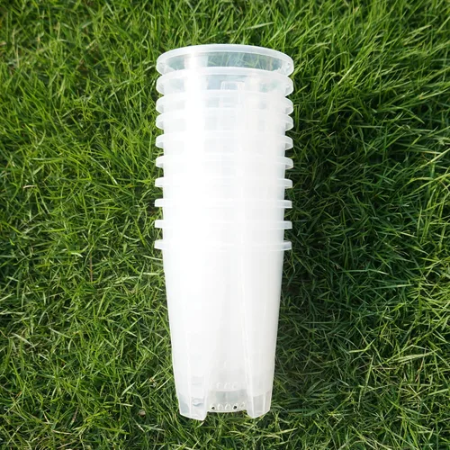 Vista 2 de Maceta Transparente para Orquídeas de Bricolaje – Maceteras Tipo Taza de Té de 3.5 Pulgadas y Cubiertas Elegantes para Phalaenopsis, Suculentas
