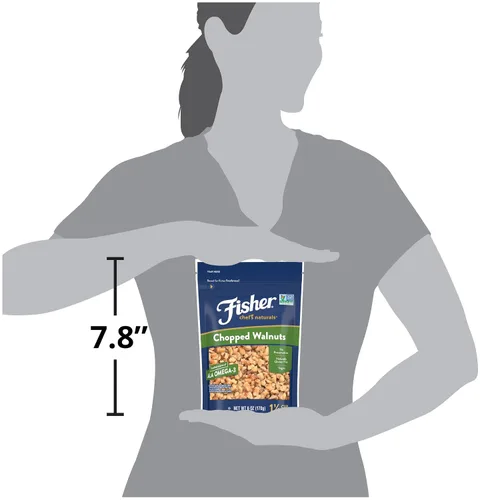 Vista 7 de Fisher Chef's Naturals - Nueces picadas, 6 onzas, 100% nueces sin sal de California para hornear y cocinar, bocadillos saludables para adultos