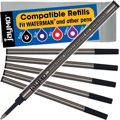 Vista 14 de Jaymo Replacement for Waterman 540951/540961 and Schmidt 5888 - Measures 4.3 in / 109 mm Long - Rollerball Pen Refill - 2 Red