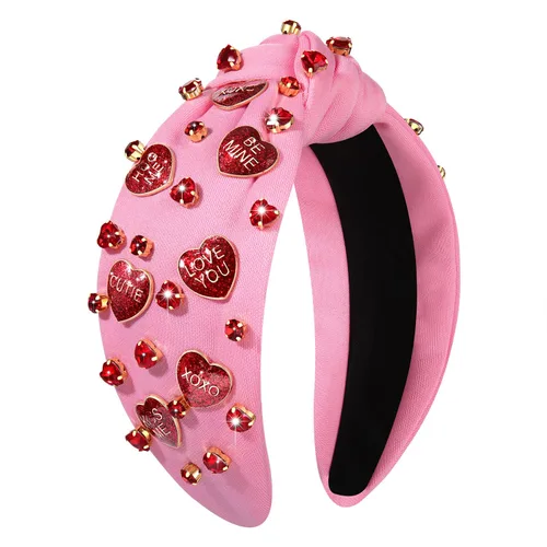 Vista 16 de mokkia Diademas de corazón para el día de San Valentín para mujer, accesorios para el día de San Valentín, diadema anudada con corazón con cuentas