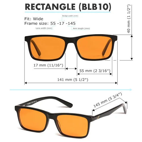 Vista 9 de Lentes de bloqueo de luz azul naranja para un mejor sueño – 99.5% acetato de alta calidad para mujeres y hombres – Gafas de juego ámbar