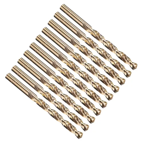 Vista 161 de PATIKIL Broca Jobber de 0.039 in, vástago recto M35 cobalto 5% acero de alta velocidad 135° acabado dorado para metal duro de acero inoxidable - 2