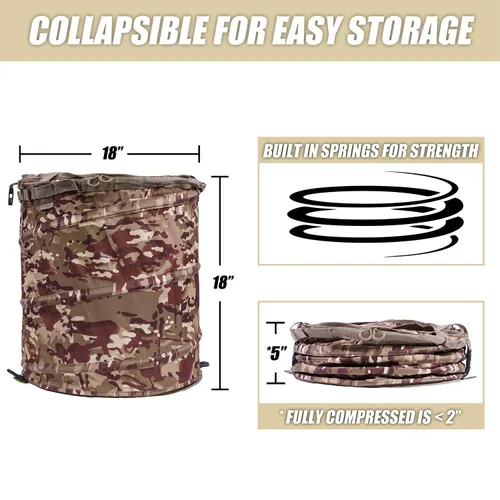 Vista 3 de Raptor Series OFFGRID - Papelera plegable, reutilizable, para viajes al aire libre, camuflaje