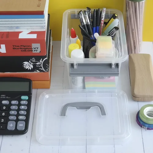 Vista 3 de Farmoon Contenedor de almacenamiento transparente de 3.5 cuartos de galón, caja de plástico pequeña con tapa, 6 paquetes
