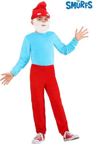 Vista 2 de Disfraz de Pitufo Papa para niños, disfraz de Pitufo, disfraz de Papá Noel