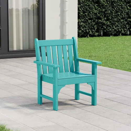 Vista 9 de WestinTrends Malibu Outdoor Patio HDPE Adirondack Silla de comedor para patio, color negro