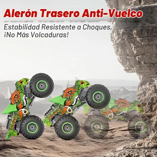 Vista 4 de Monster Truck Toys, coche de control remoto 1:16 con luz y música Verde