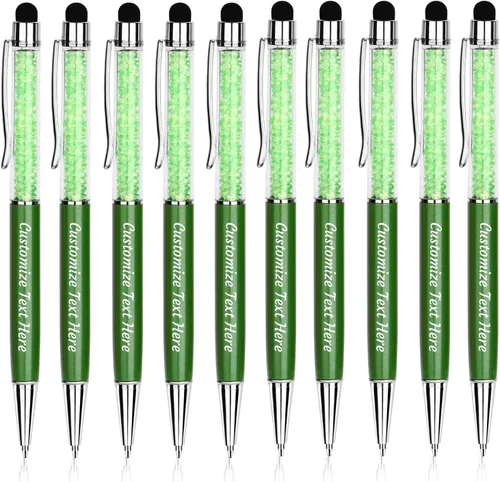Vista 17 de Bolígrafos personalizados – Bolígrafos de cristal personalizados con tinta negra – Lápiz capacitivo personalizado a granel con tu nombre o masaje