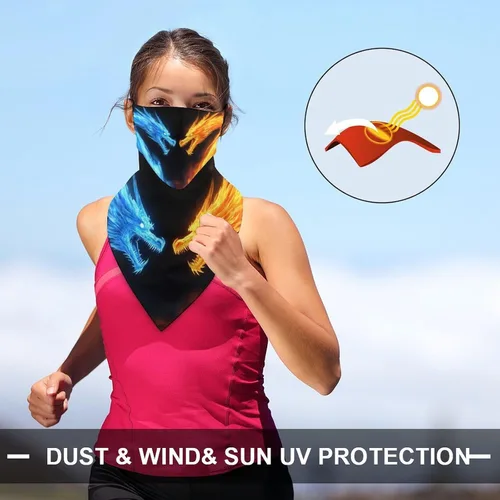 Vista 5 de Bufanda reutilizable con protección solar UV para las orejas, bandana reutilizable para la cara Color985