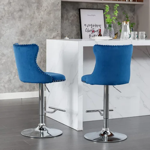 Vista 18 de Sillas para Barra de Cocina, Bancos para Barra de Cocina, juego de 2 sillas giratorias de bar de cocina con respaldo, para el hogar pub e isla Beige