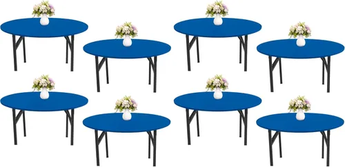 Vista 12 de Mantel redondo de elastano para mesa, 4 piezas, elástico, ajustable, lavable, protector de mesa para interiores y exteriores (negro)